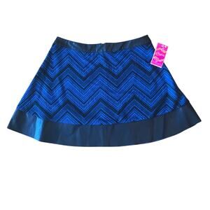 Candies Blue Skirt Tribal Print
